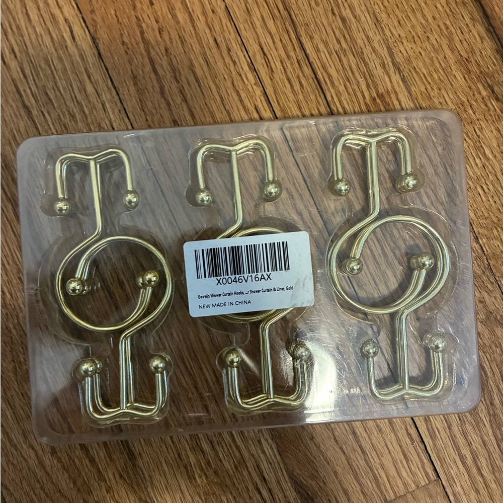 Gold Metal shower curtain Hooks